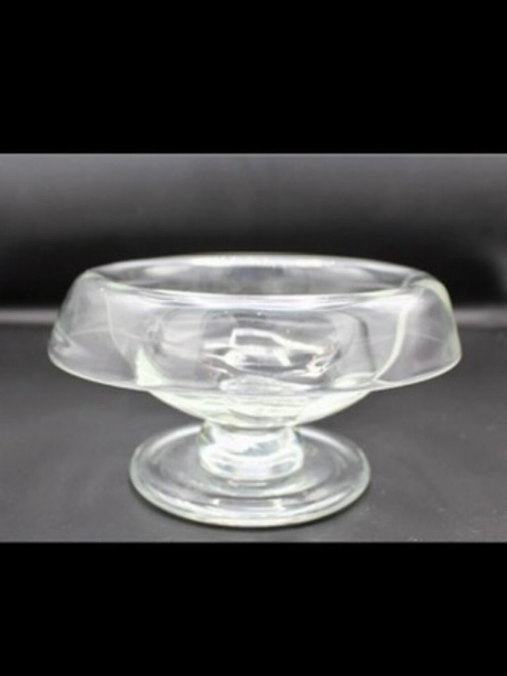 Vintage Clear Glass Rolled Edge Footed Mayonnaise Dish